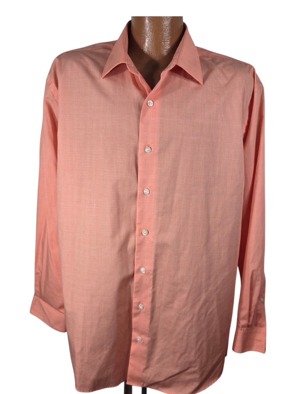 Kenneth Cole Coral Pink Long-Sleeve Dress Shirt. Size XL / 17-17,5 / 34-35